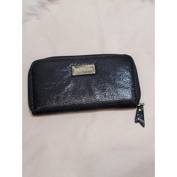 Steve Madden Bags Steve Madden Black Zip Around Wallet With Gold